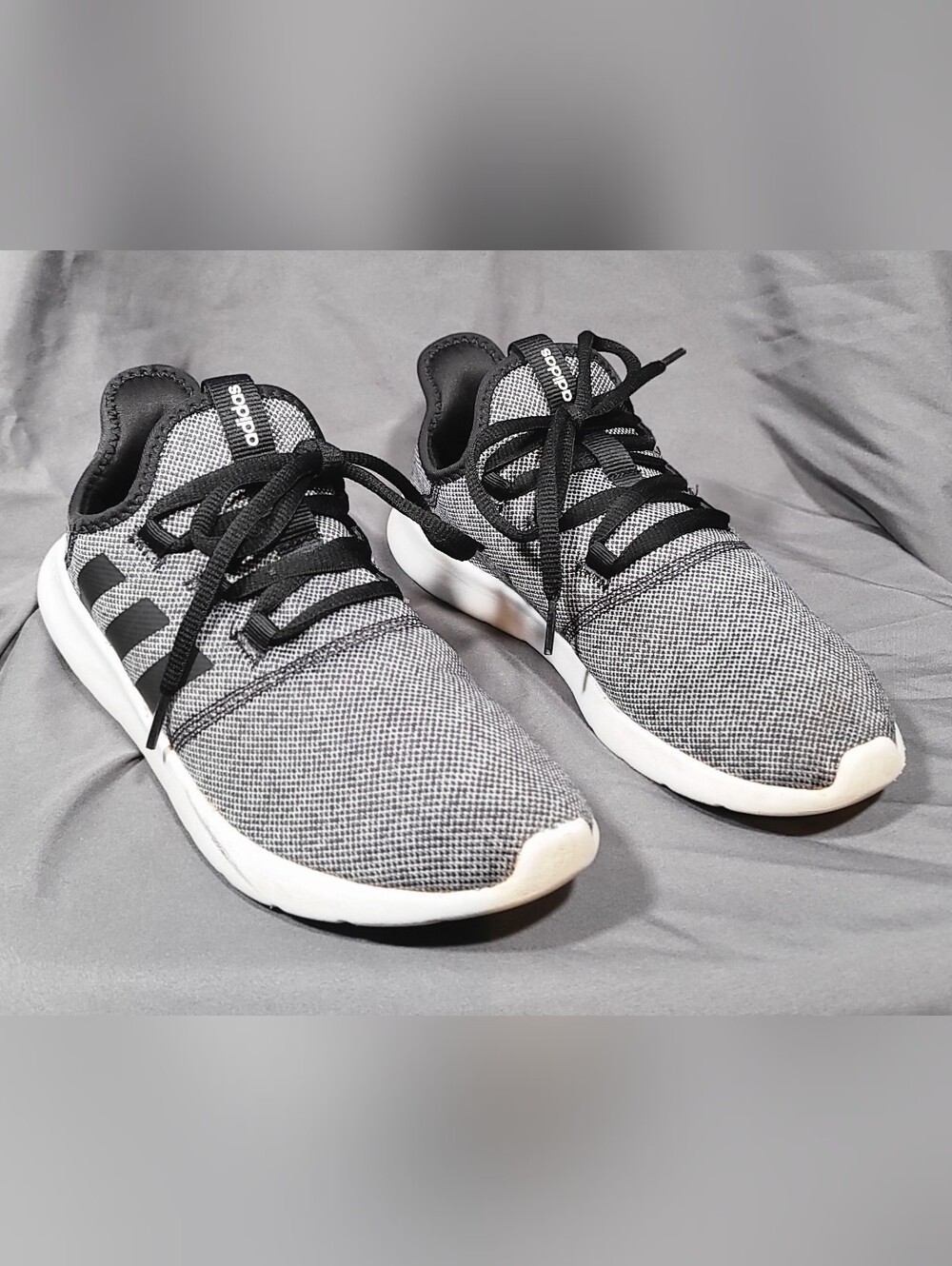 adidas Men's Grey and Black Knit Sneakers
